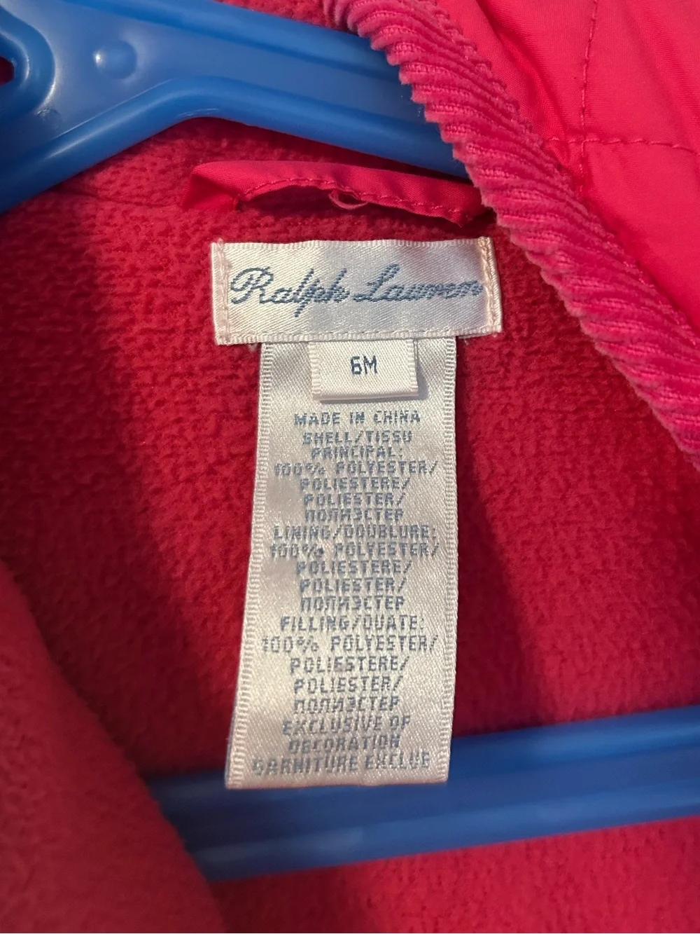 Ralph Lauren Quilted Red Hooded Baby Snowsuit
